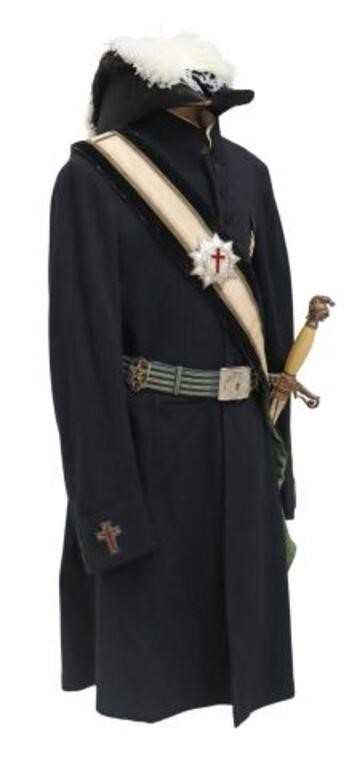 Appraisal: Texas Knights Templar uniform by Cincinnati Regalia Company finely engraved