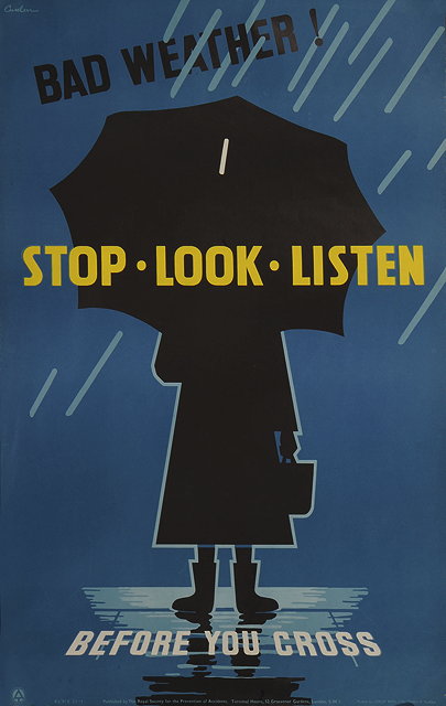 Appraisal: LEONARD CUSDEN 'BAD WEATHER STOP LOOK LISTEN BEFORE YOU CROSS'