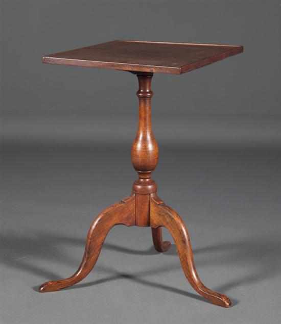 Appraisal: Federal cherrywood candlestand square top pad feet in H in