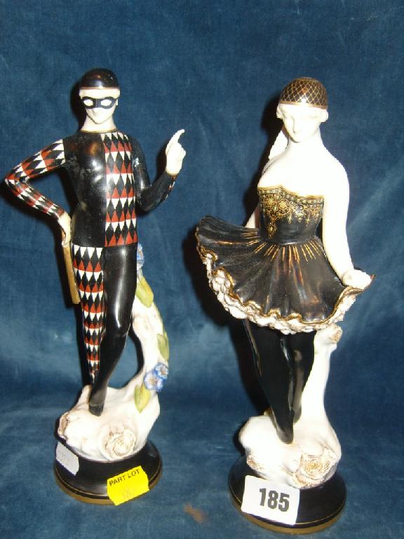 Appraisal: A pair of early th century Royal Worcester figures of