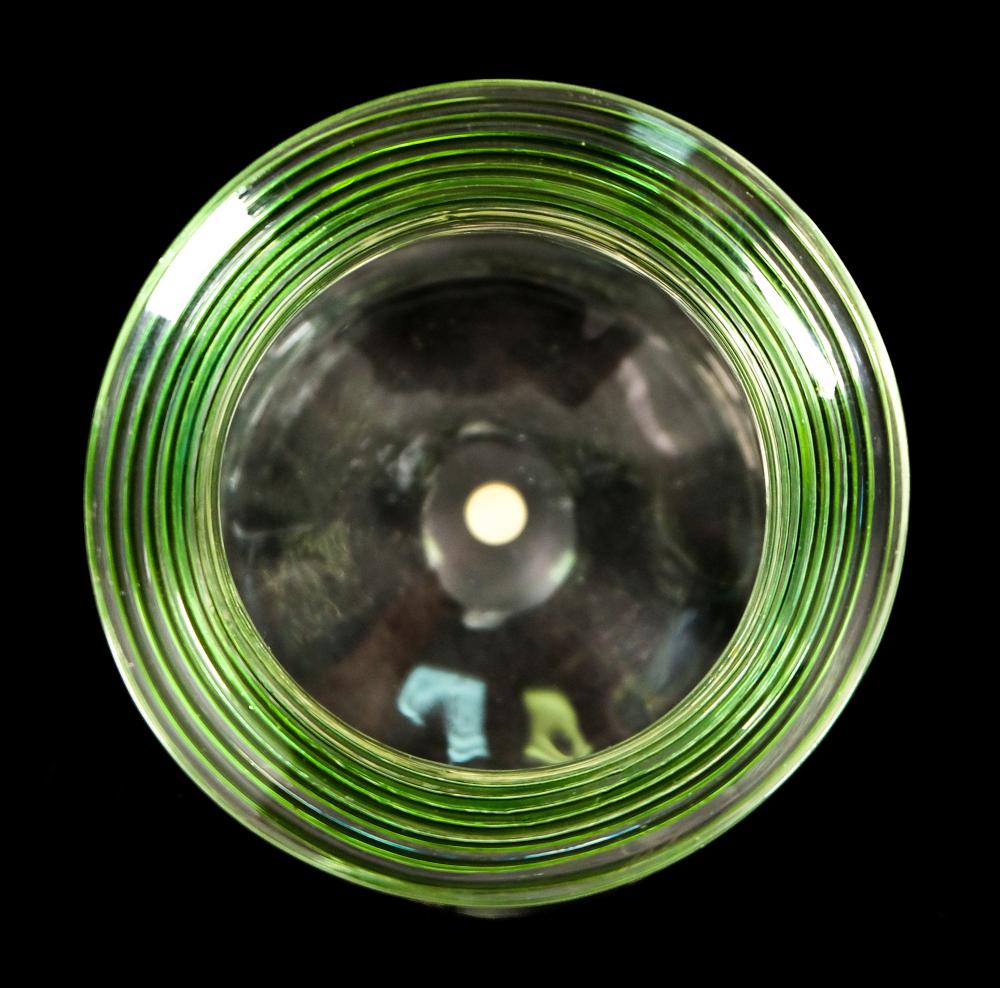 Appraisal: ATTR STEUBEN OR LOETZ GREEN THREADED ART GLASS VASEAttributed to