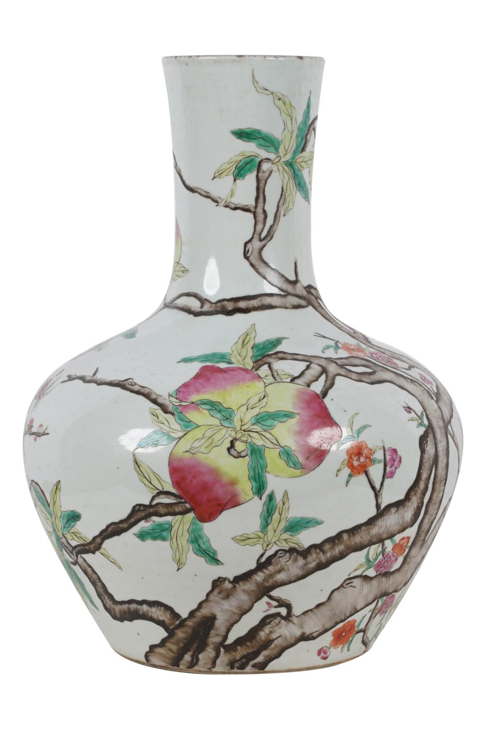 Appraisal: LARGE CHINESE PORCELAIN VASEunmarked with pomegranate decoration inches high Condition