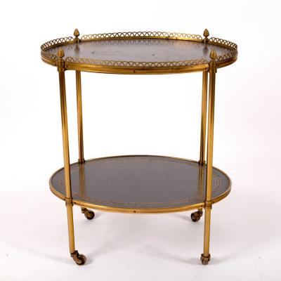 Appraisal: A Regency style two tier etagere the oval tiers with