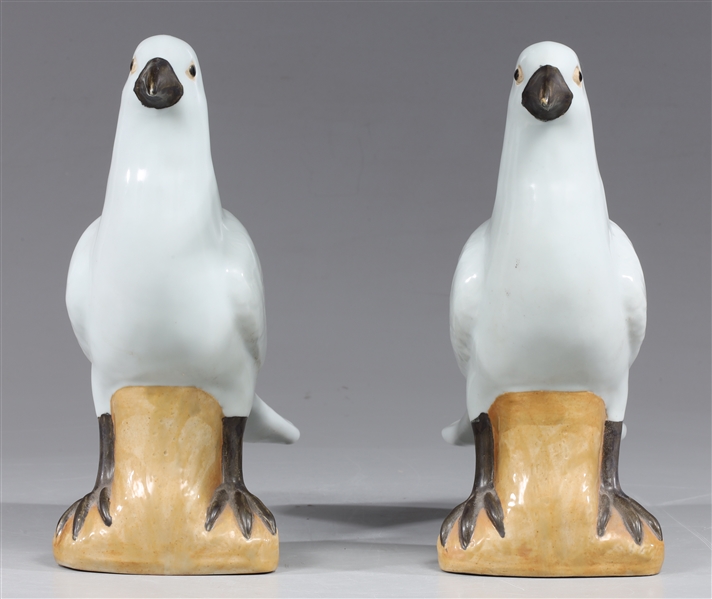 Appraisal: Pair of Chinese ceramic blanc de chine ravens overall good