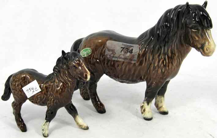 Appraisal: Beswick Brown Horses Shetland Pony And Shetland Foal