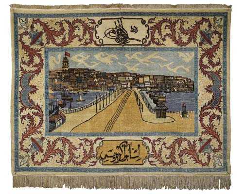 Appraisal: TABRIZ pictorial carpet old Attractive collectors' piece in harmonious colours