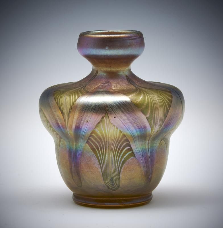 Appraisal: Louis Comfort Tiffany pulled feather bud vase Louis Comfort Tiffany