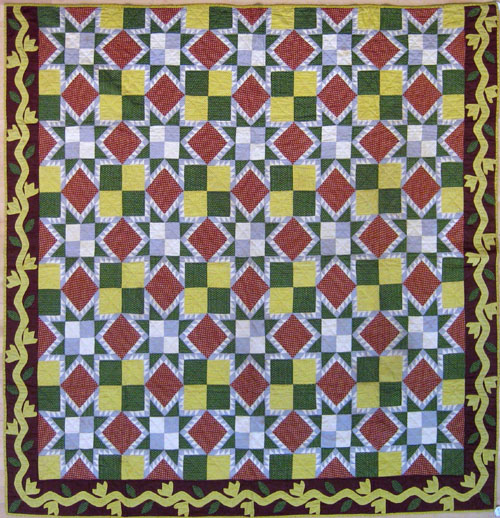 Appraisal: Pennsylvania pieced calico quilt early th c with double star