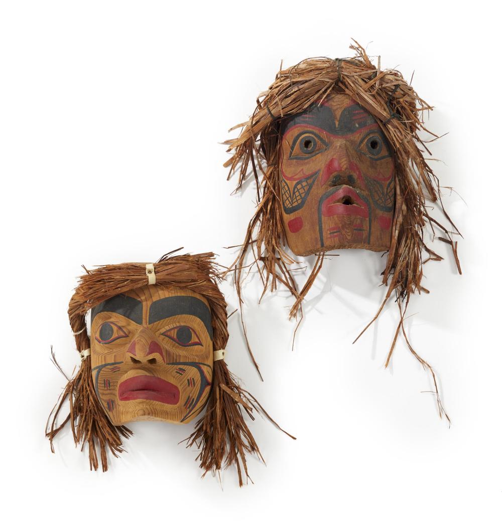 Appraisal: Two Northwest Coast masks Mid- th Century Two works A