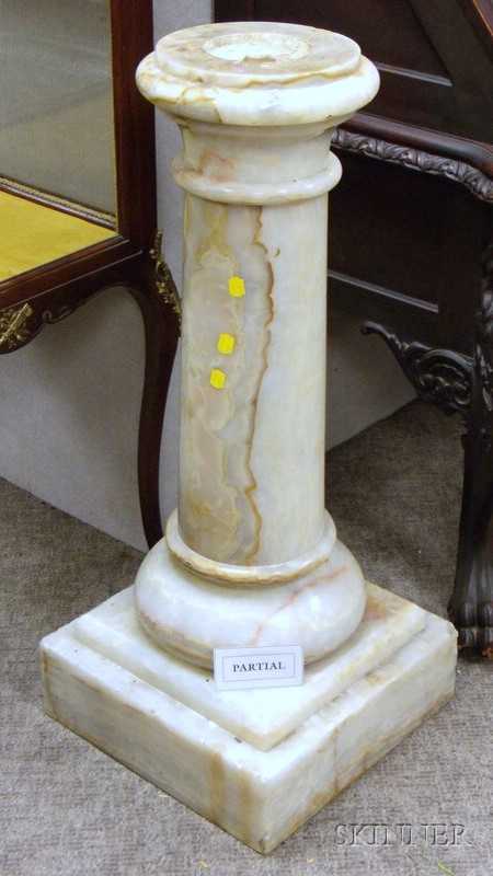 Appraisal: Pair of Onyx Columnar Pedestals lacking tops ht base wd