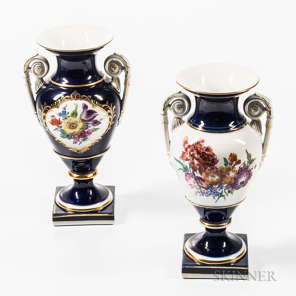 Appraisal: Two Meissen Porcelain Vases Two Meissen Porcelain Vases Germany th