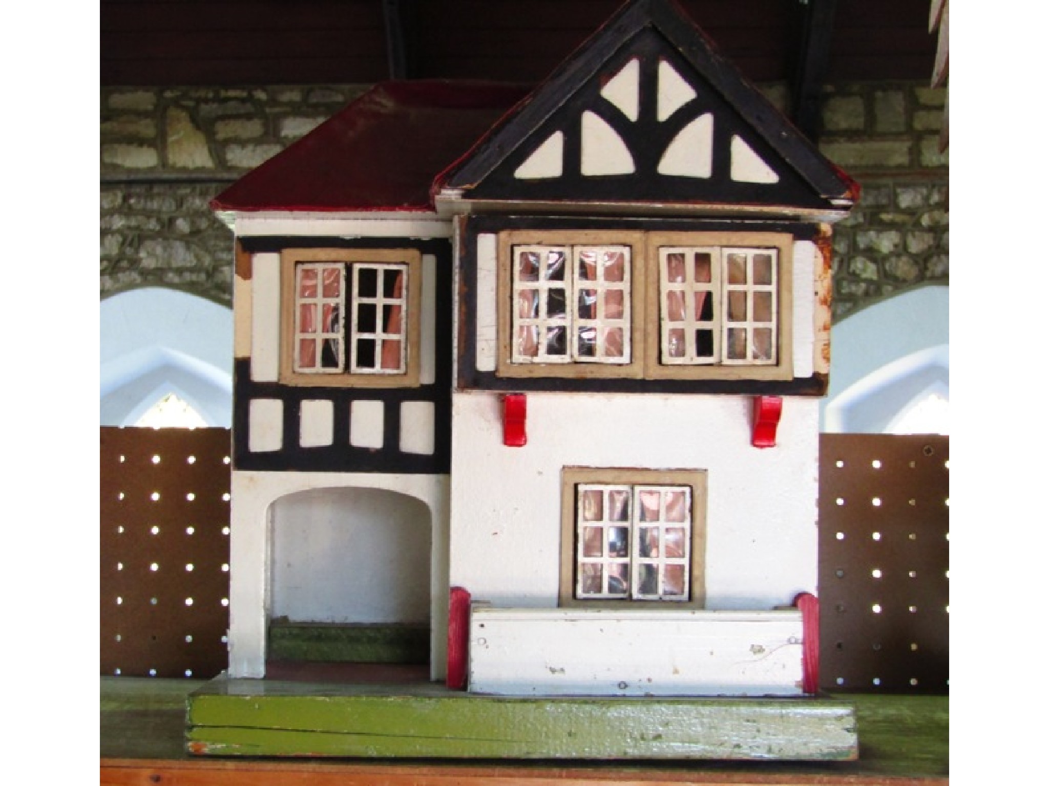 Appraisal: A detailed painted timber th century model dolls house with