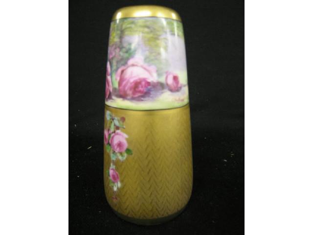 Appraisal: Pickard Handpainted China Vase by Challinor landscape with roses with