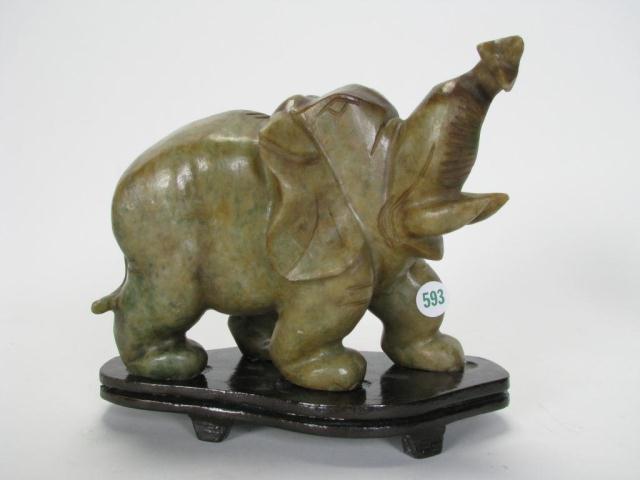 Appraisal: Large Soapstone Elephant '' high and '' long with a