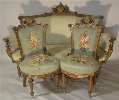 Appraisal: AMERICAN RENAISSANCE REVIVAL FURNITURE SUITE Late th century including a