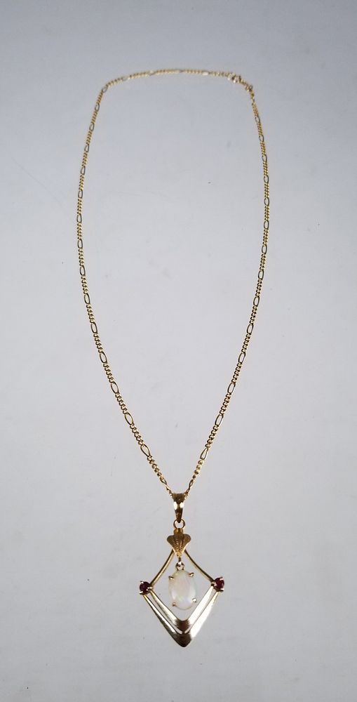 Appraisal: K Gold Opal Necklace K Gold Opal Necklace Weight g