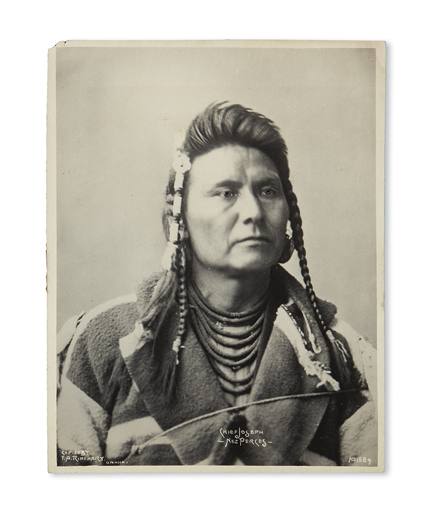 Appraisal: AMERICAN INDIANS--PHOTOGRAPHS Bell Charles M Chief Joseph Nez Perces Platinum