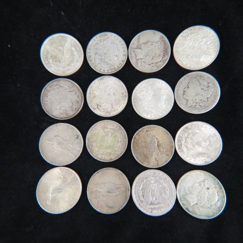 Appraisal: Morgan Peace Silver Dollars to 's mixed