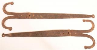 Appraisal: Pair of Late th Early th Century Wrought Iron Ram's