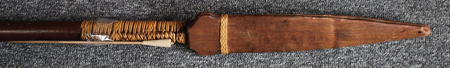 Appraisal: A TRIBAL HARDWOOD SPEAR BLOWPIPE approximately cm long overall