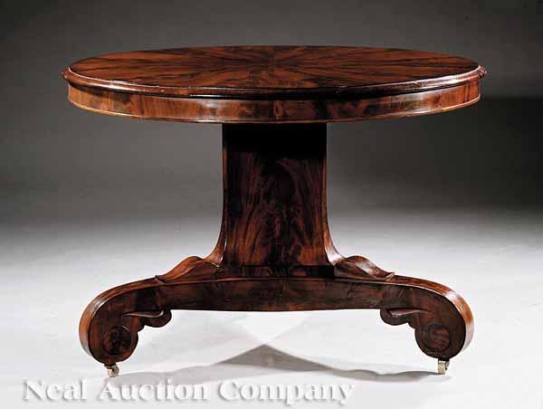 Appraisal: An American Classical Mahogany Tilt-Top Table early th c segmented