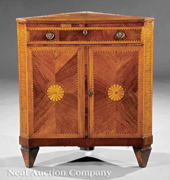 Appraisal: A Continental Kingwood Parquetry and Inlaid Encoignure early th c