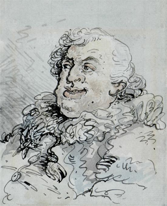 Appraisal: Thomas Rowlandson attributed to British - PORTRAIT OF A MANwatercolor