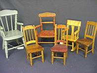 Appraisal: DOLL CHAIRS FURNITURE DOLL CHAIRS FURNITURE