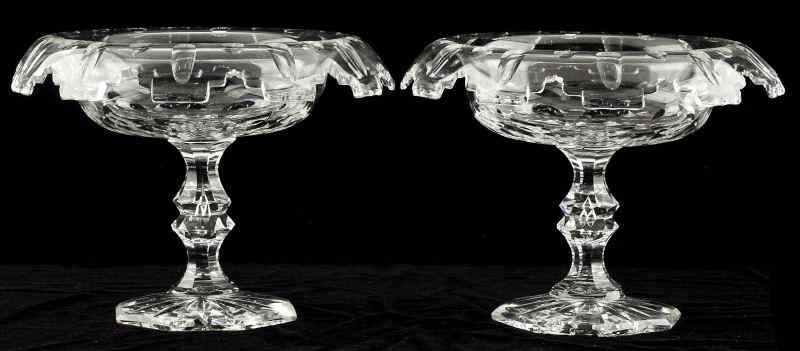 Appraisal: Pair of American Flint Glass Compotes th century with everted