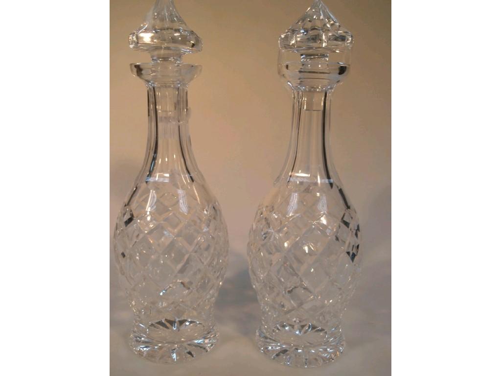 Appraisal: A pair of Waterford crystal diamond cut sherry decanters