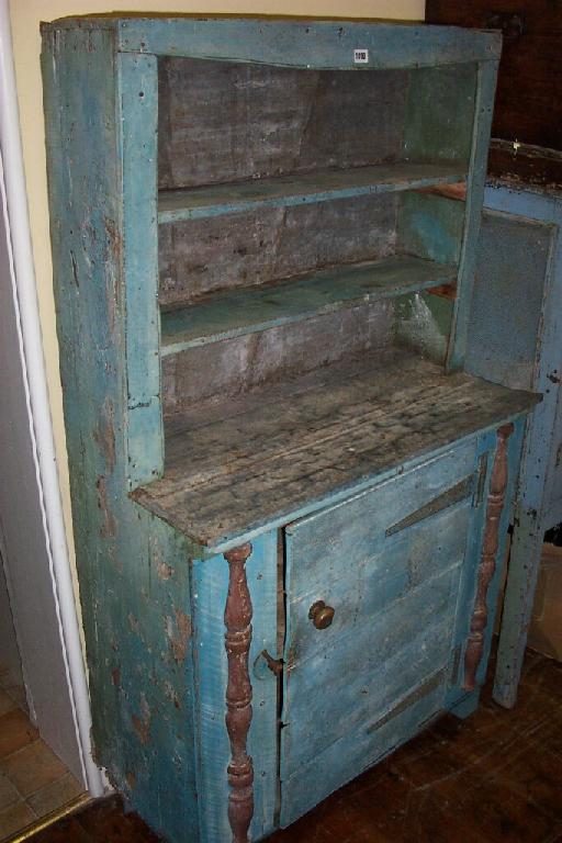 Appraisal: A th century rustic pine dresser the upper section fitted