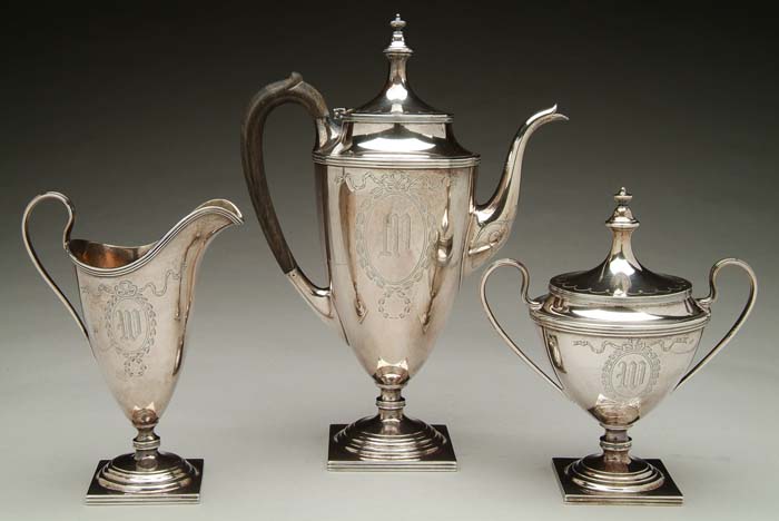 Appraisal: GORHAM STERLING THREE PIECE TEA SET Set consists of -