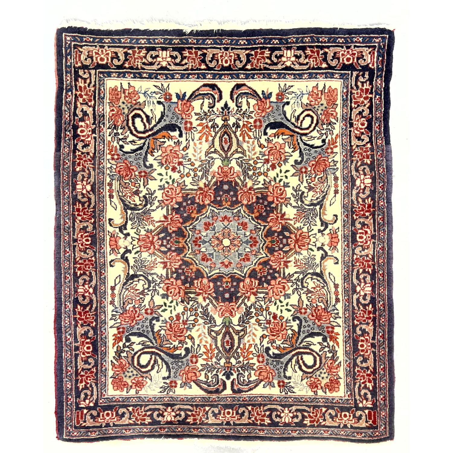 Appraisal: ' x ' Rose Flower design Handmade Oriental Carpet Rug