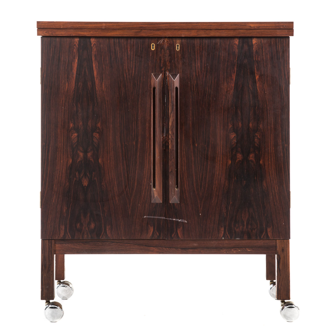 Appraisal: Danish Modern Bruksbo rosewood bar cart designed by Torbjorn Afdal