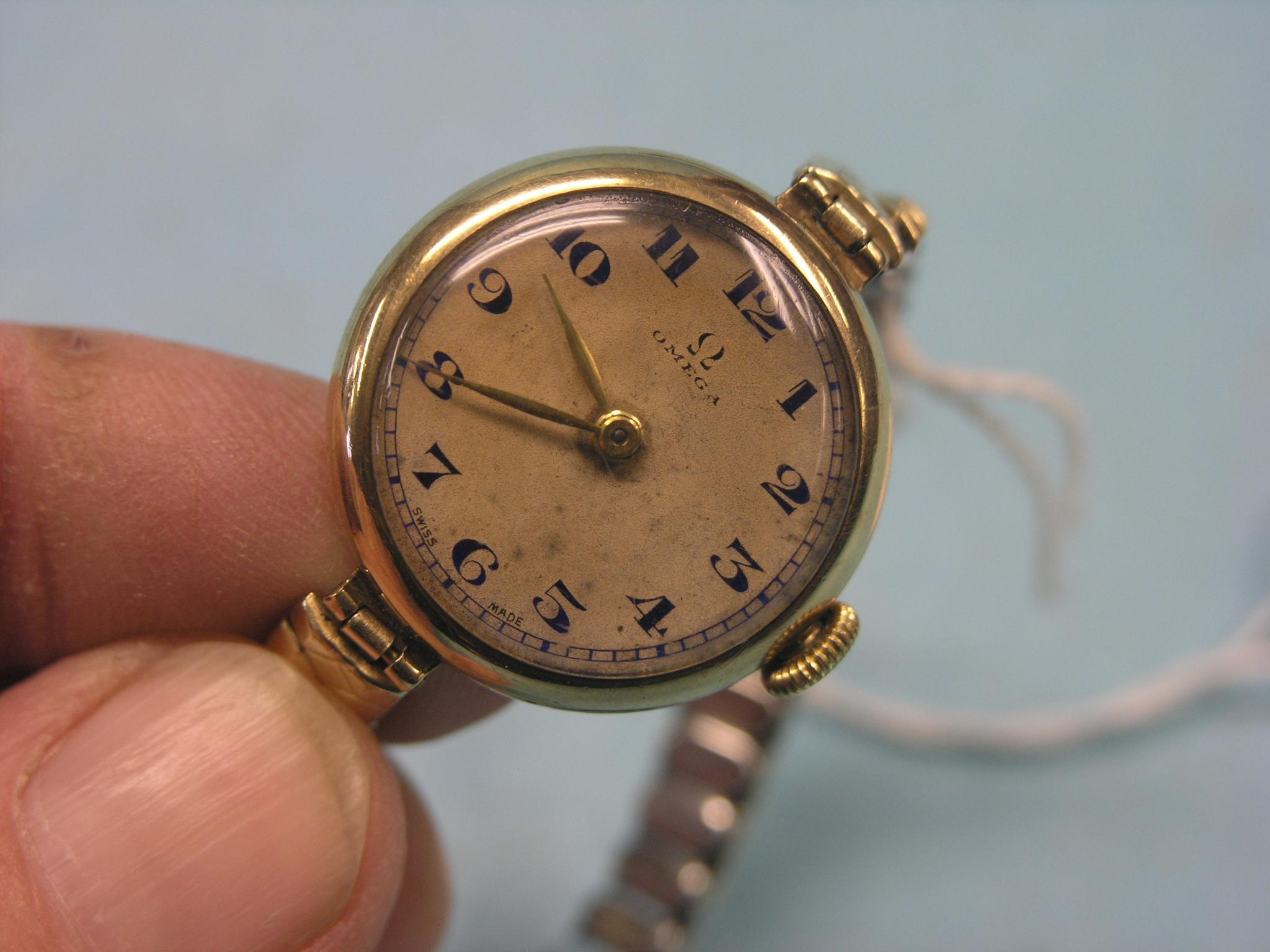 Appraisal: A lady's Omega ct gold wristwatch Birmingham presentation inscription expanding