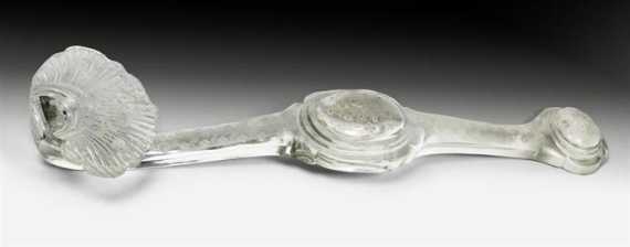 Appraisal: GLASS SCEPTRE ETCHED FLORAL DESIGN Europe probably Bohemia th ct