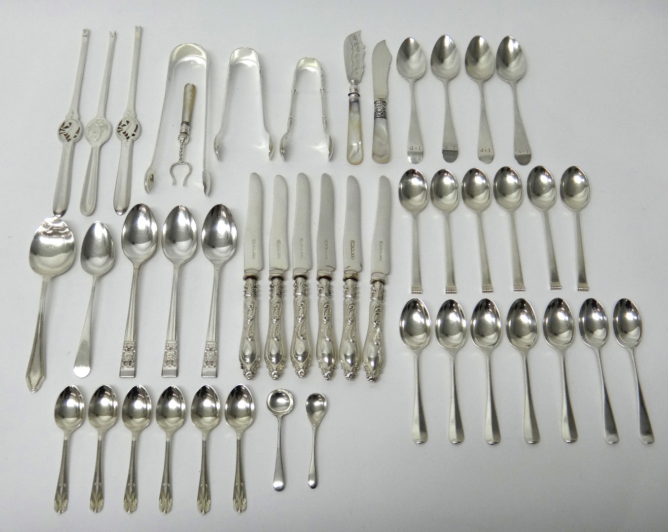 Appraisal: Silver table flatware comprising a set of six coffee spoons