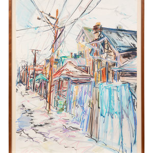 Appraisal: Marcia Henderson American th st Century Untitled Cityscape watercolor and