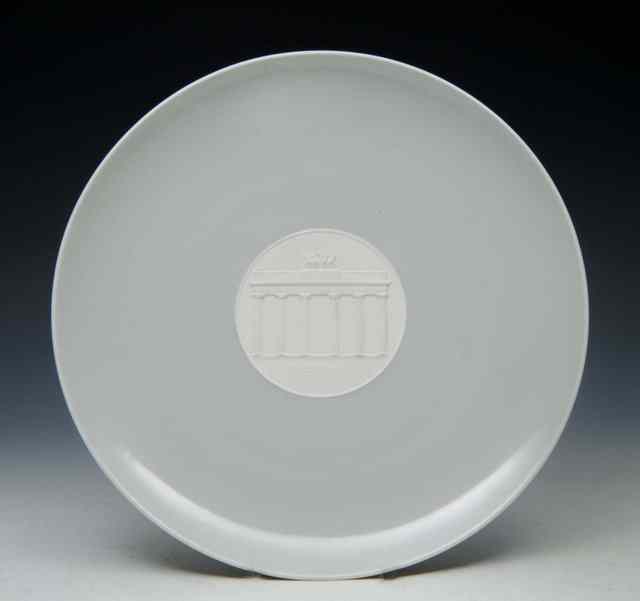 Appraisal: A BERLIN KPM GREY GROUND PORCELAIN CIRCULAR PLATE the central