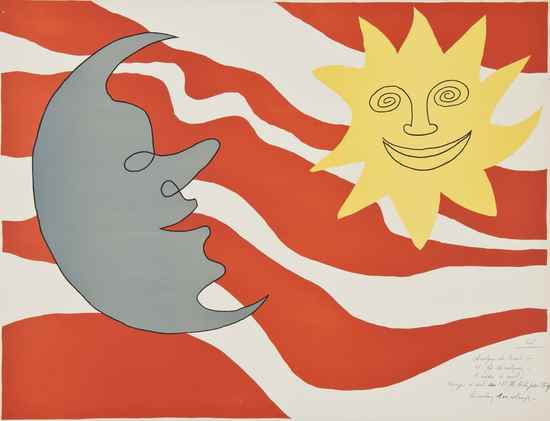 Appraisal: Alexander Calder - Sun Face Moon Face lithograph printed in