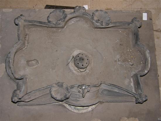 Appraisal: Lead fountain of shaped rectangular form with shell and ram's