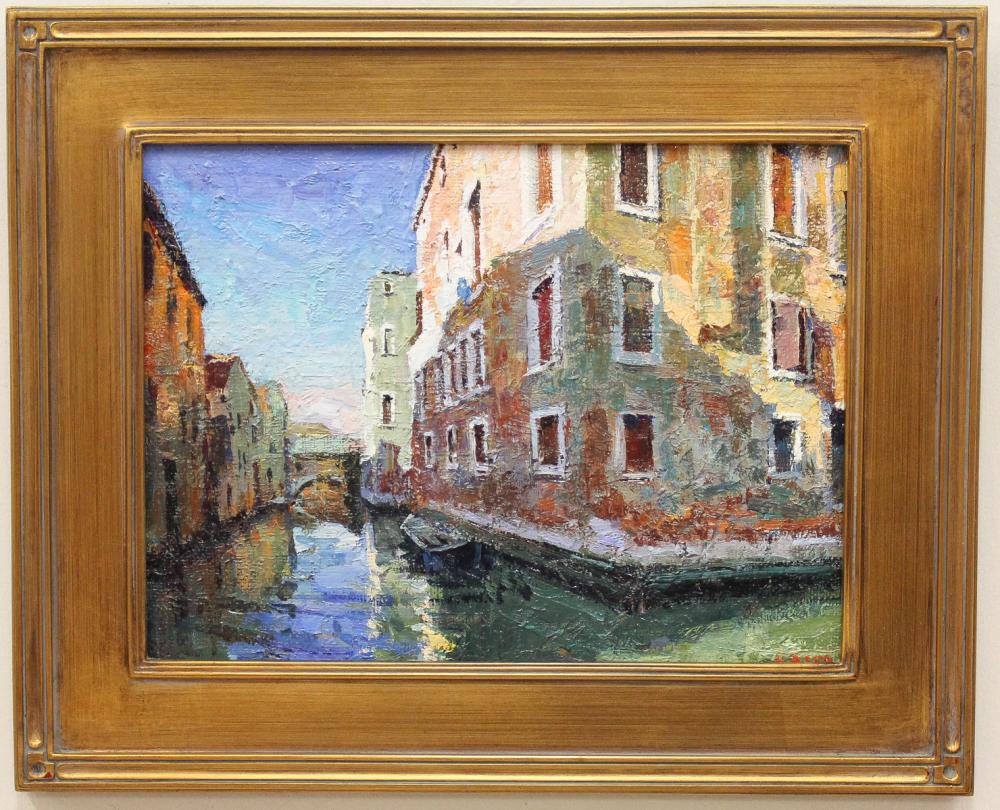 Appraisal: NICK STOQ United States st century oil on board Venice