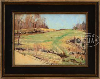 Appraisal: BERNARD COREY American - SPRING HILLSIDE Oil on board Housed