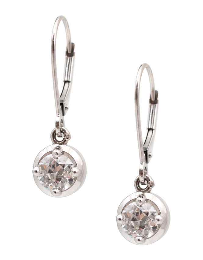 Appraisal: K DIAMOND DROP EARRINGS One old mine cut and one