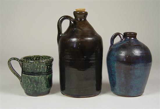 Appraisal: Three Pieces of Fergeson Pottery mug and jug by Bobby