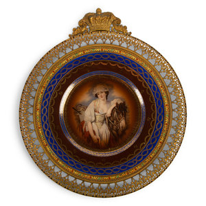 Appraisal: A French Porcelain Portrait Plate Mounted in a Gilt Metal