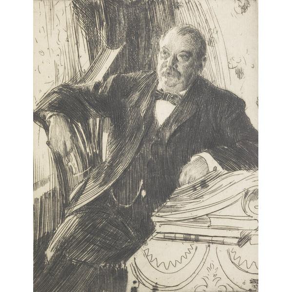 Appraisal: ANDERS ZORN Swedish - Pres Grover Cleveland etching framed signed