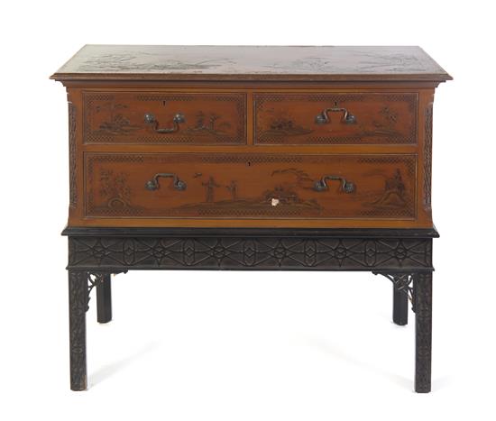 Appraisal: Sale Lot A Chinese Chippendale Style Mahogany Chest mid- th