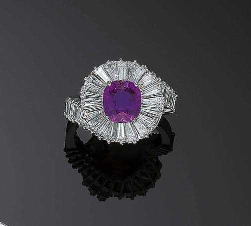 Appraisal: RUBY AND DIAMOND RING ca White gold Fancy ring the