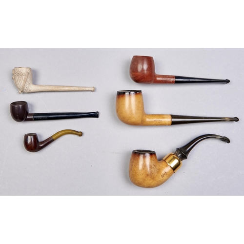 Appraisal: Smoking Four tobacco pipes of meerschaum or briar with vulcanite